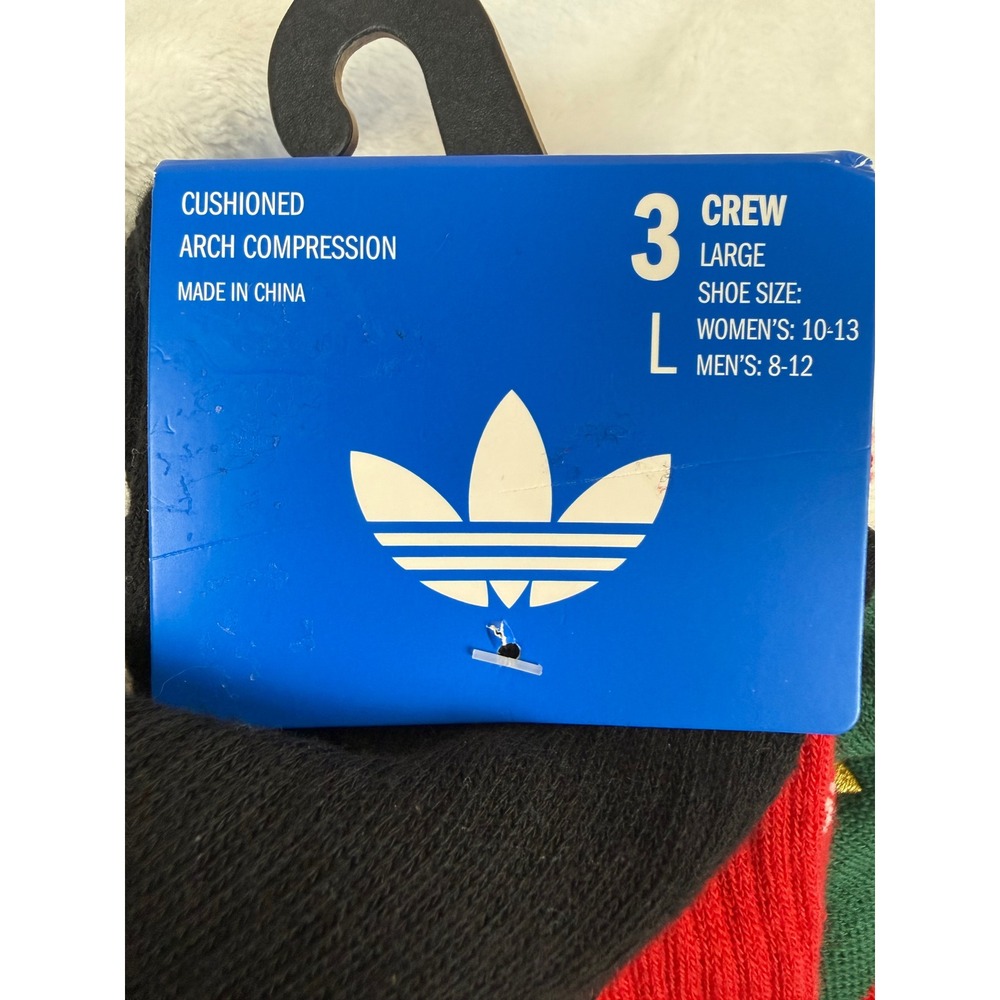 Adidas Originals U Mexico Roller 3 Pack Crew Socks Men 8-12 Multi Trefoil New - Picture 3 of 4